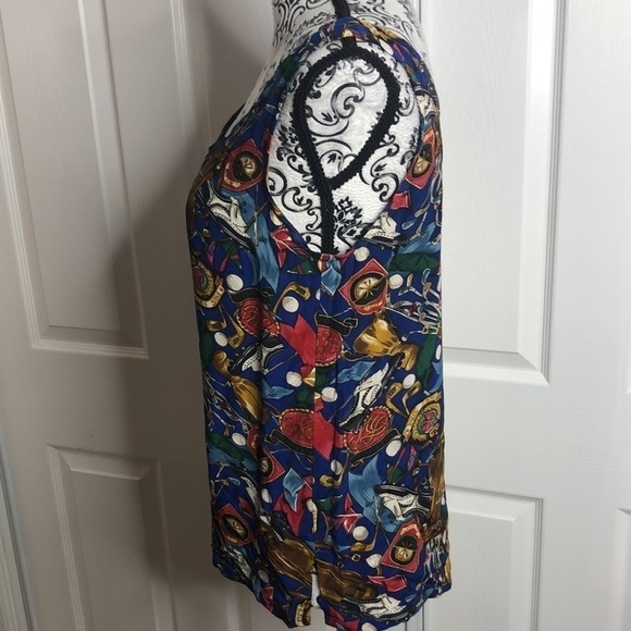 Olga Cassini Golf Themed Silk Tank Top 4 - Picture 2 of 4